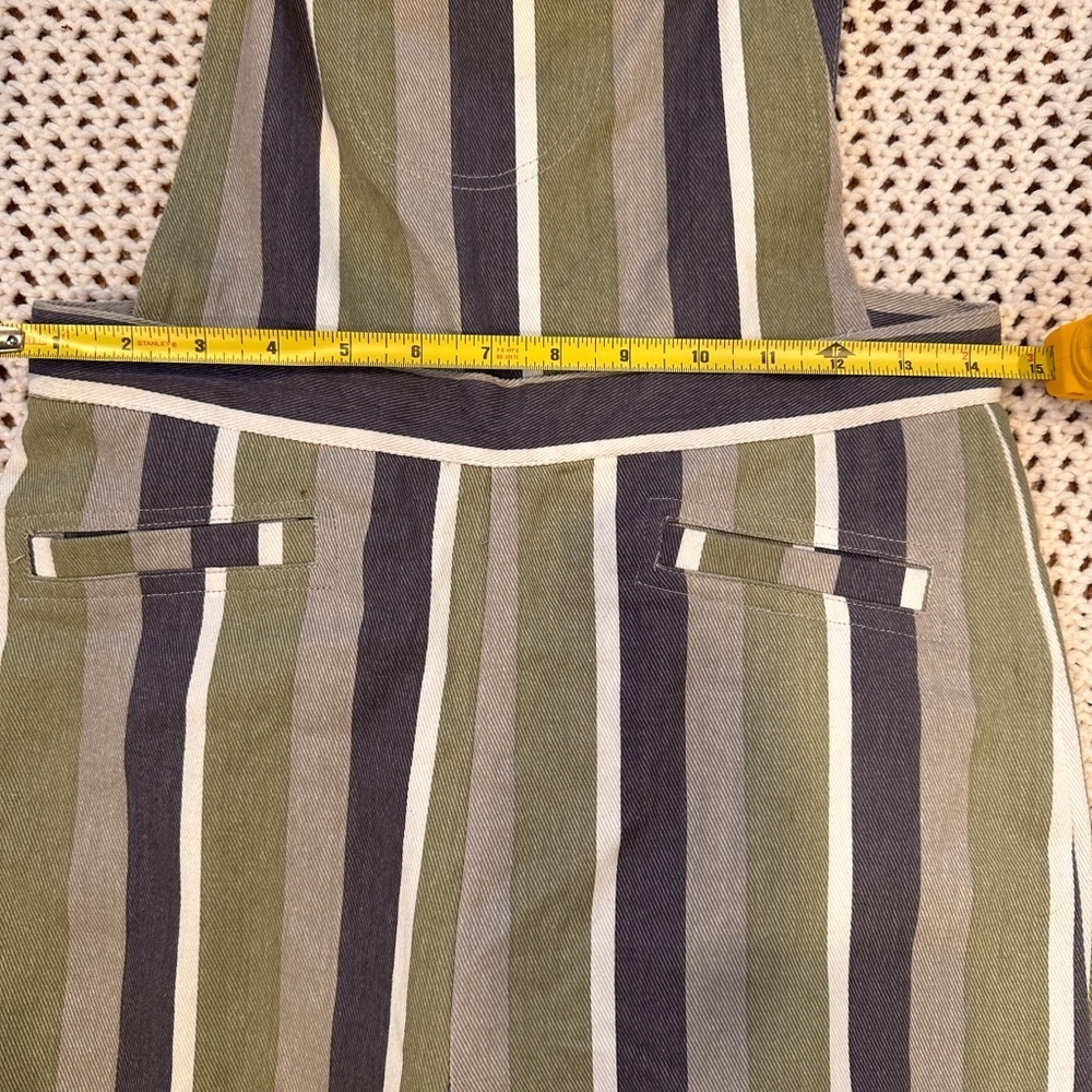SAINT GERALDINE WOMENS Striped Overalls with Blue and Green Accents SMALL - Picture 4 of 10
